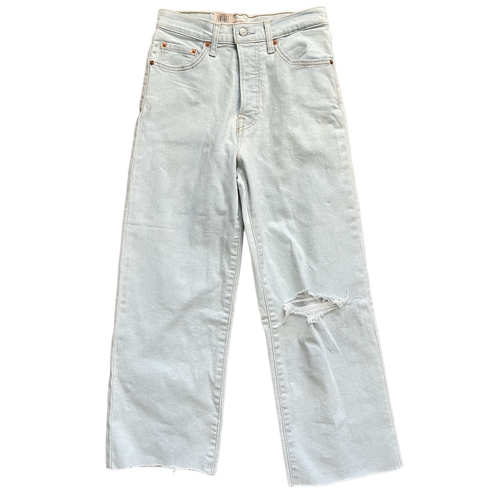 Levi’s Ribcage Ankle Straight Jeans W27 X 27 light wash Button Fly NWT